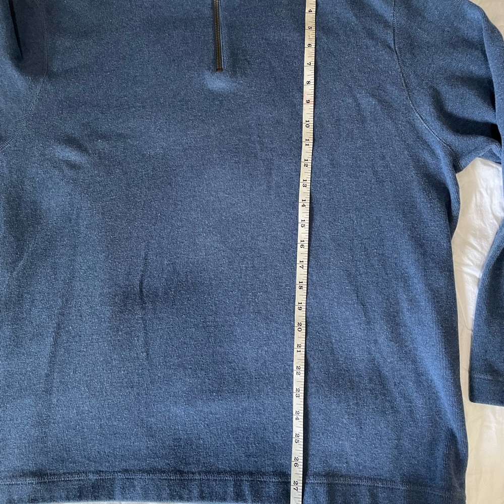 Old Navy Pullover Sweater Men's XL Blue Mock Neck Long Sleeves 1/2 Zip - Picture 7 of 7